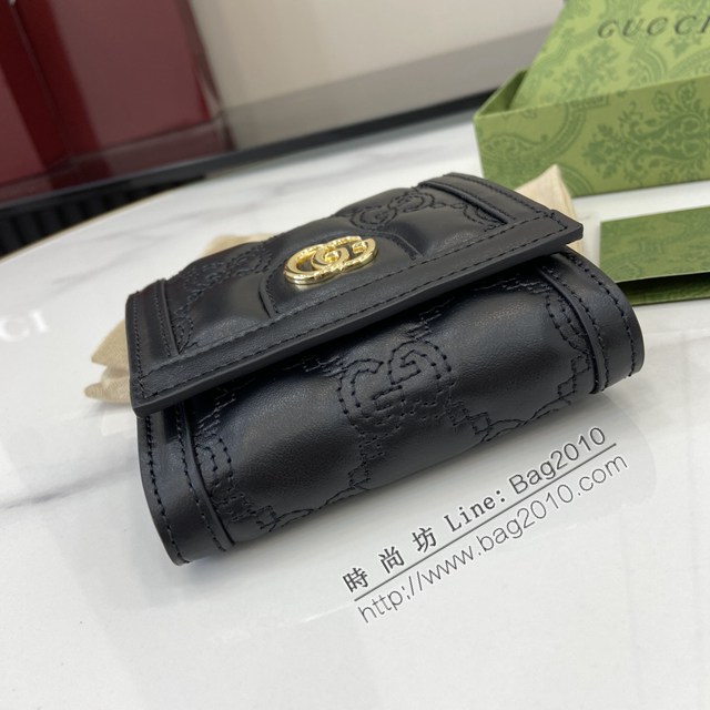 Gucci專櫃古馳最新款Matelassé多功能零錢卡包 jh2470型號：723799